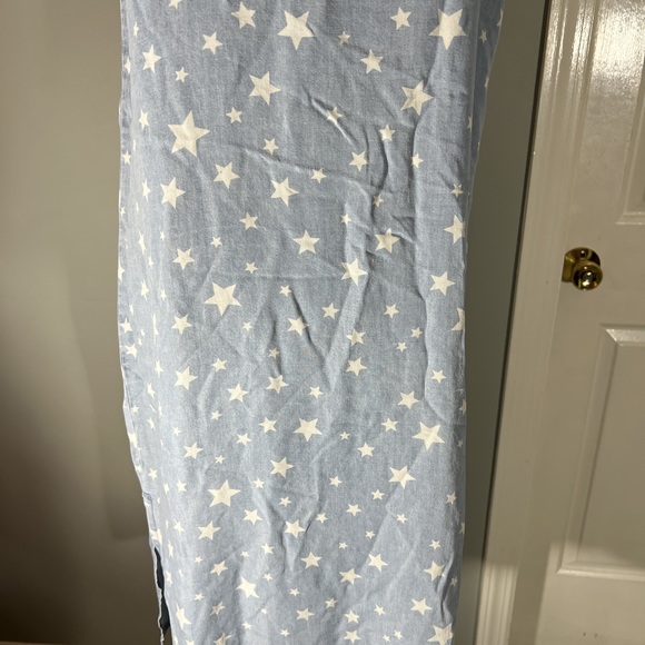Splendid Size Large Americana Denim Star Patriotic V Neck Slip Dress POSH38 - Picture 9 of 15
